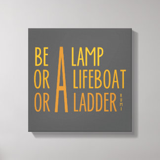 Een lamp, een reddingsboot, een ladder canvas afdruk