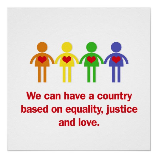 Een land gebaseerd op gelijkheid, rechtvaardigheid perfect poster (Voorkant)