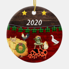 Een land met Kerstmis KuneKune Pig Keramisch Ornament