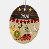 Een land met Kerstmis KuneKune Pig Keramisch Ornament (Rechts)