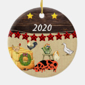 Een land met Kerstmis KuneKune Pig Keramisch Ornament (Achterkant)