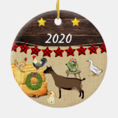 Een land met Kerstmis Oberhasli-geit Keramisch Ornament (Achterkant)