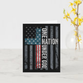 Eén land onder God - Amerikaanse kruisvlag Christe Kaart (Gele Bloem)