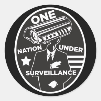 Eén land onder toezicht ronde sticker