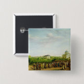 Een landbruiloft vierkante button 5,1 cm (Voorkant /achterkant)
