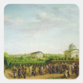 Een landbruiloft vierkante sticker (Voorkant)