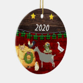 Een landelijk kersttoggenburggeit keramisch ornament (Rechts)