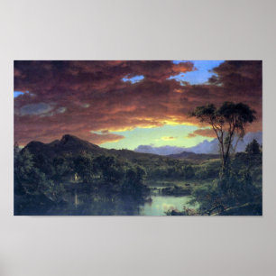Een landelijk tehuis van de Frederic Edwin Church Poster