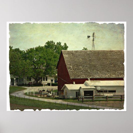 Een landelijke Iowa-Boerderij Poster (Voorkant)