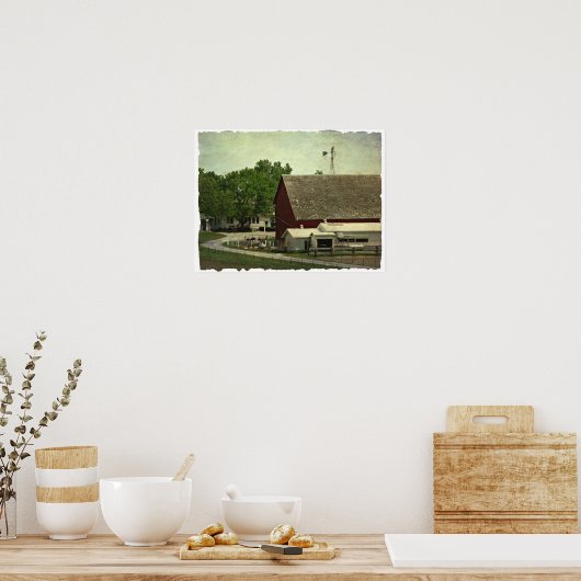 Een landelijke Iowa-Boerderij Poster (Keuken)