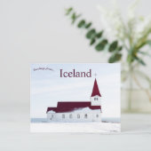 Een landelijke kerk in Vic, IJsland Briefkaart (Staand voorkant)