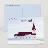Een landelijke kerk in Vic, IJsland Briefkaart (Voorkant / Achterkant)