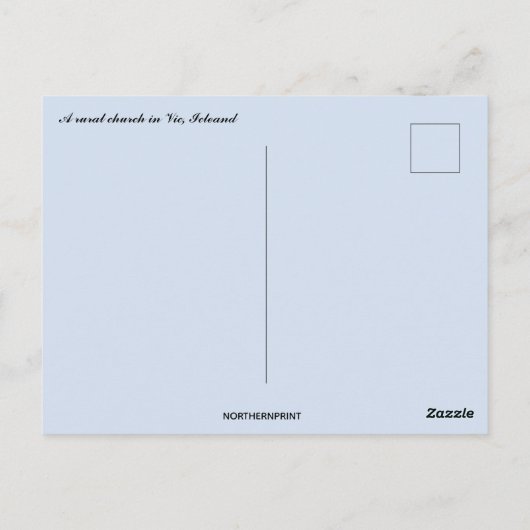 Een landelijke kerk in Vic, IJsland Briefkaart (Achterkant)