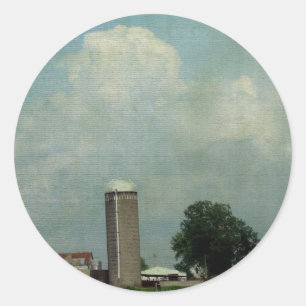 Een landelijke Scène van het Boerderij Ronde Sticker