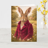 Een landhaas wenst kaart (Gele Bloem)