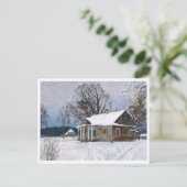 Een landhuis in Dusk in de winter Briefkaart (Staand voorkant)