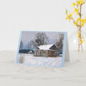 Een landhuis in Dusk in de winter Kaart (Gele Bloem)