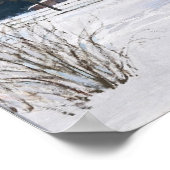 Een landhuis in Dusk in de winter Poster (Hoek)