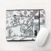 Een landscène met een vrouw die draait muismat (Met muis)