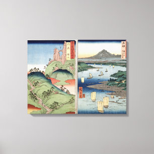 Een landschap en een seizoenskop canvas afdruk