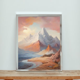 Een landschap in digitale Waterverf Foto Afdruk