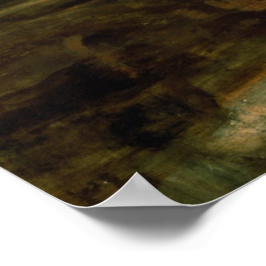 Een landschap met een Shepherd en zijn kudde Poster (Hoek)