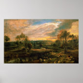 Een landschap met een Shepherd en zijn kudde Poster (Voorkant)