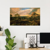 Een landschap met een Shepherd en zijn kudde Poster (Thuiskantoor)