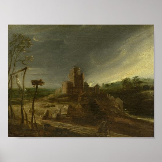 Een landschap met galg poster (Voorkant)