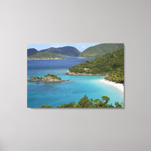 Een landschap van Caneel Bay vanaf een weg bij St. Canvas Afdruk