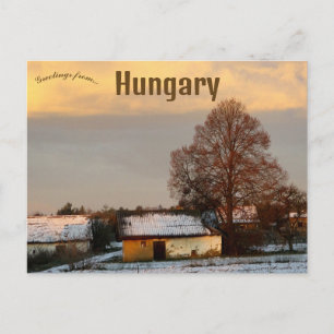 Een landschappelijk tafereel in Hongarije bij het Briefkaart