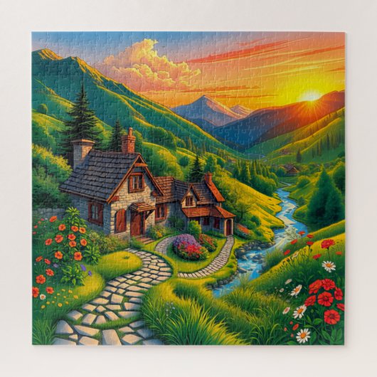 Een landschappelijk tafereel legpuzzel (Verticaal)