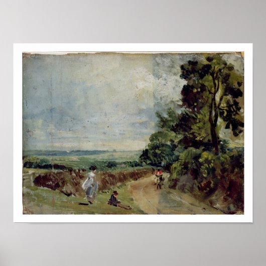 Een landweg met bomen en cijfers poster (Voorkant)