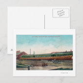 Een lang boomstamboek over spoorbanen briefkaart (Voorkant / Achterkant)