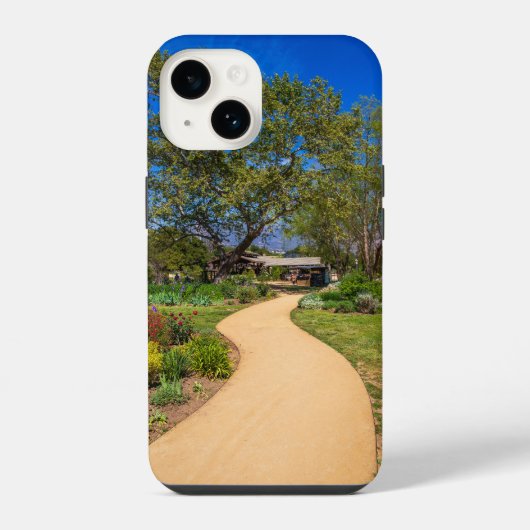 een lang kronkelend voetpad bij Descanso Gardens iPhone Hoesje (Achterkant)