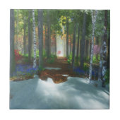 Een lange dag durende decoratieve Tegel / Trivet Tegeltje (Voorkant)