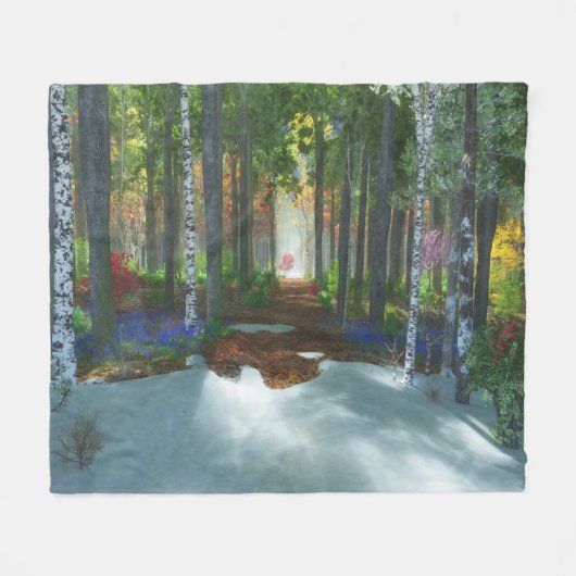 Een lange dag durende wandelvegenbank fleece deken (Voorkant (Horizontaal))