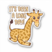 Een lange dag Giraffe Sticker (Voorkant)