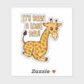 Een lange dag Giraffe Sticker (Vel)