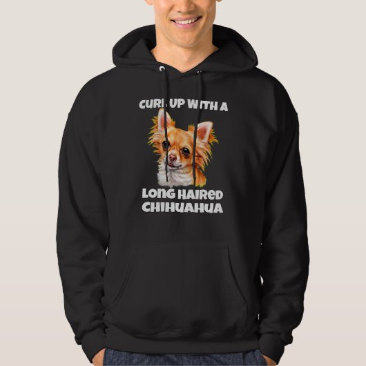 Een lange-Hair-Chihuahua-hond Hoodie (Voorkant)