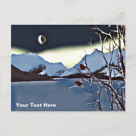 Een lange koude nacht briefkaart (Voorkant)