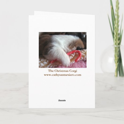 Een lange winter Nap Corgi Puppy Kerst Kaarten (Achterkant)