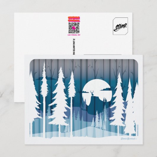 Een lange winternacht in het vergeten bos - briefkaart (Voorkant / Achterkant)