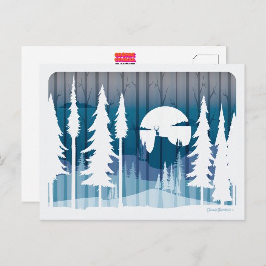 Een lange winternacht in het vergeten bos - briefkaart (Voorkant / Achterkant)