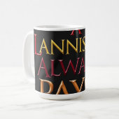 Een Lannister betaalt altijd Koffiemok (Voorkant links)
