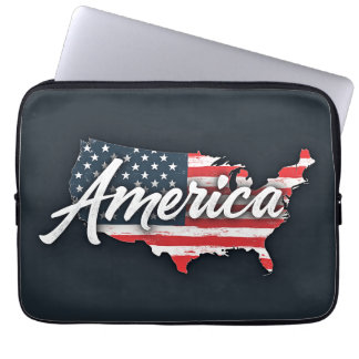 Een laptop hoesje met een Amerika Laptop Sleeve