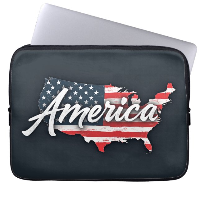 Een laptop hoesje met een Amerika Laptop Sleeve (Voorkant)