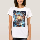 Een laptop met een winkelwagentje er bovenop t-shirt (Voorkant)