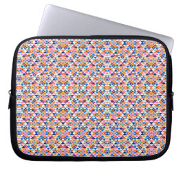 Een laptopsleeve met een kleurrijk, geometrisch pa laptop sleeve