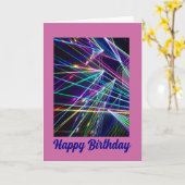 Een Laser Lights Verjaardag Wenskaart Kaart (Gele Bloem)